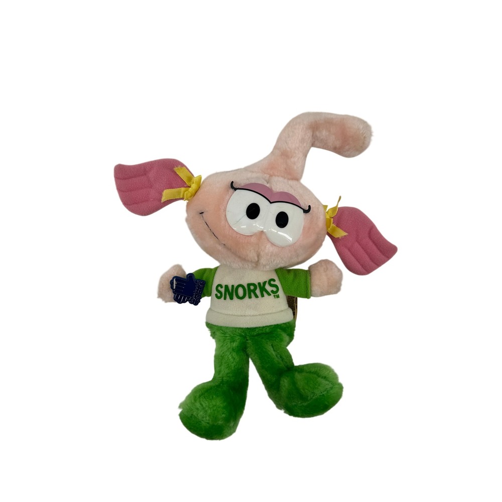 Applause Snorks Casey Plush Vintage 1983 Pink Green 8" Cartoon Toy Collectible